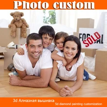 Картина для портретной фотографии на заказ, Набор для вышивки крестиком 5D DIY, стразы, алмазная вышивка 3D, домашний декор, подарок
