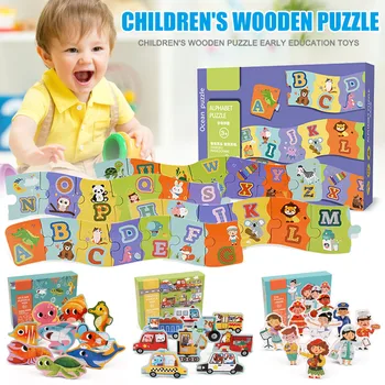 

Wooden Kids Puzzle Game Children Learning Educational Jigsaw Puzzles for Boys Girls FJ88