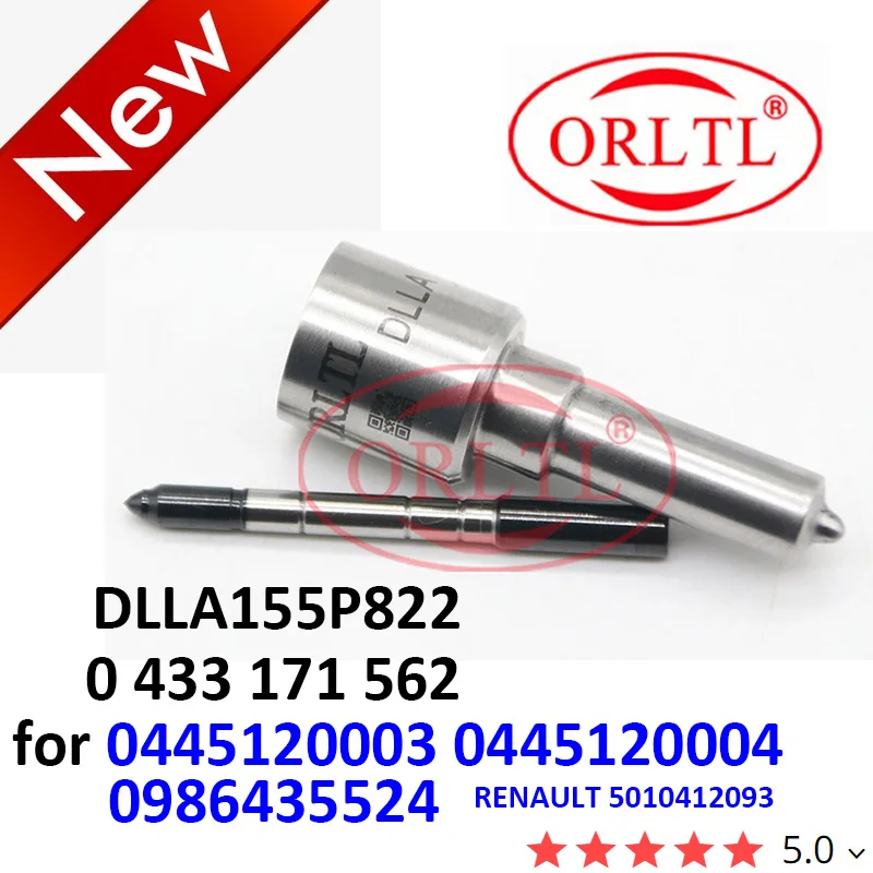 

ORLTL игла с черным покрытием DLLA155P822 0 433 171 562 для 0 445 120 003 0 445 120 004 0986435524 RENAULT 5010412093