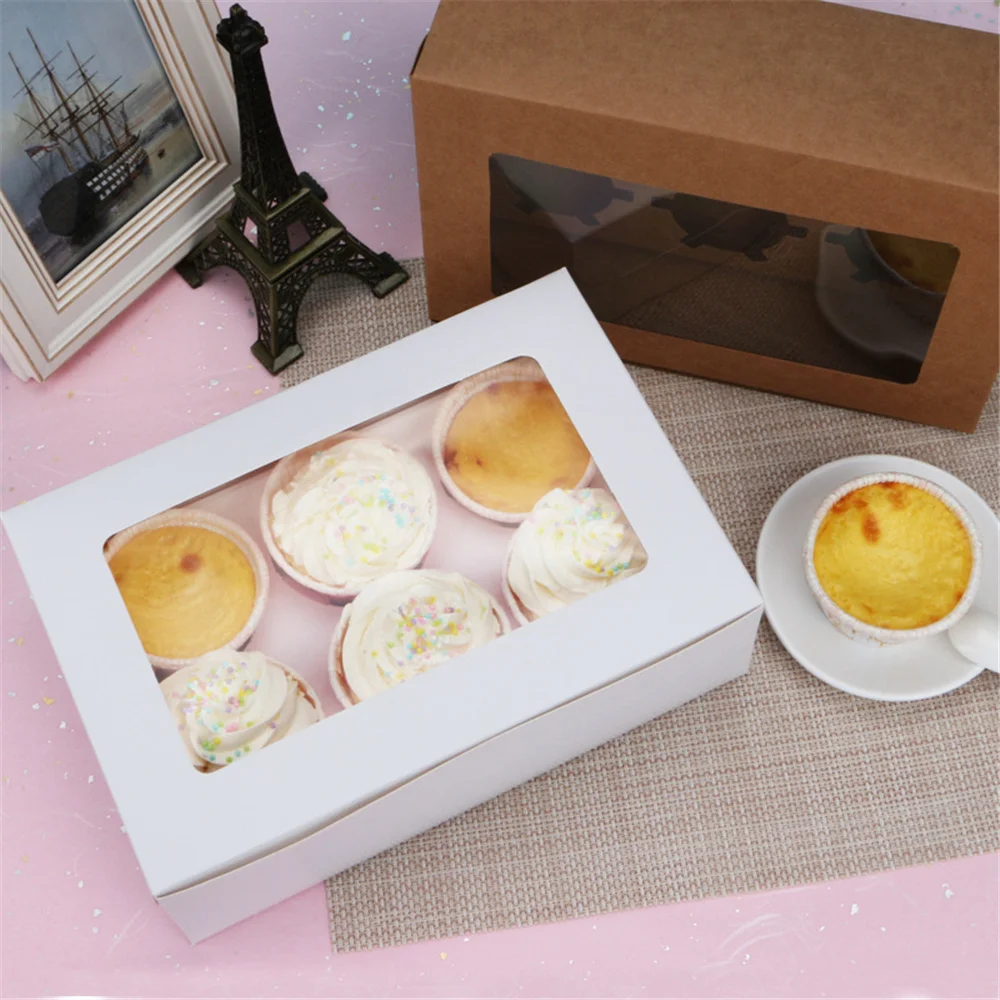 2/4/6/12 Hole White Windowed Cupcake Boxes with Secure Removable Tray, Convenient Cardb... - SKU WCB01608 - UGI Packaging