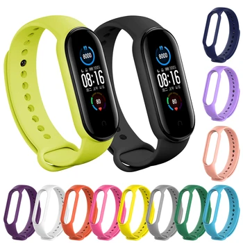 

For Xiaomi Mi Band 5 Soft Silicone Pink Replacement Wristband Bracelet Watchband For Xiaomi Mi Band 5 Wrist Colorful Strap