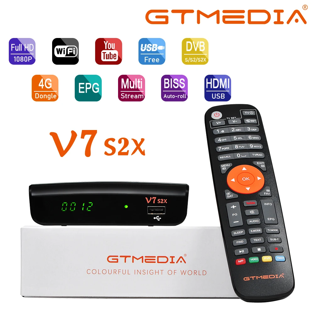Atualização do Receptor de gt Receptor de Satélite Gtmedia Original 1080p Media V7s hd H.265 Usb Wi-fi Nenhum Aplicativo Incluído v7 S2x Dvb-s2 - Image 4