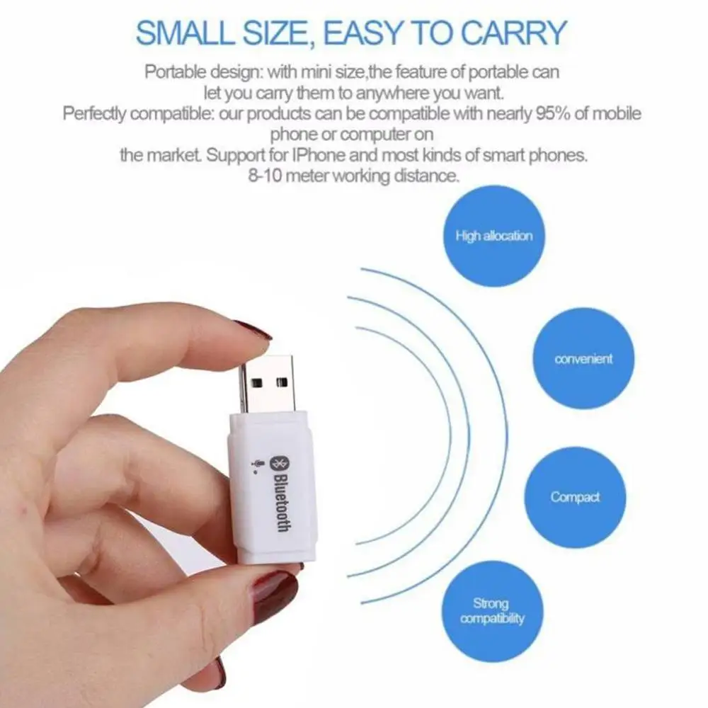Bluetooth-compatible 4.0+ Wireless USB Receiver AUX Car Audio Adapter Mp3 Player Handsfree Speaker For Android/IOS Car Kit bluetooth receiver car mp3 player bluetooth handsfree kit bluetooth handsfree bluetooth audio adapter wireless audio adapter wireless handsfree kit