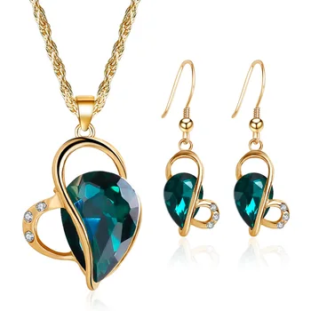 

TY173 NEW FASHION BRIDE WEDDING BANQUET JEWELRY SET EARRINGS NECKLACE SET925