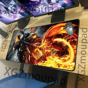 

XGZ Flame Motorcycle HD Large Mouse Pad Black Lock Edge Custom Office Computer Desk Mat Rubber Non-slip for Lol Csgo Dota Gamer