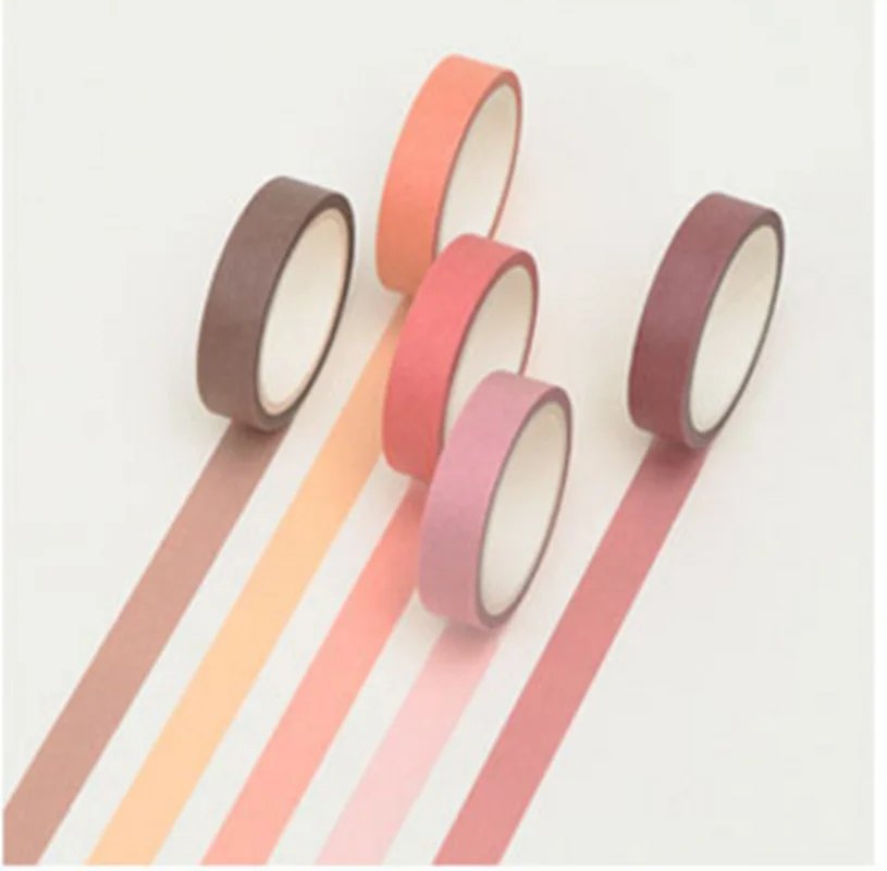 cherry bolssoms new 5pcs/lot 5m Length Creative Pure Color Practical Decorative Adhesive Tape Masking Washi Tape School Office Supplies - Цвет: cherry bolssoms
