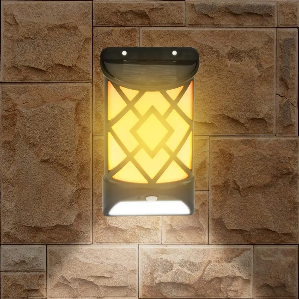 

2020 Wall Light Flame Solar Led Light Outdoor Waterproof 12Leds Solar Led Light Motion Sensor Lamparas Solares Exterior Potentes