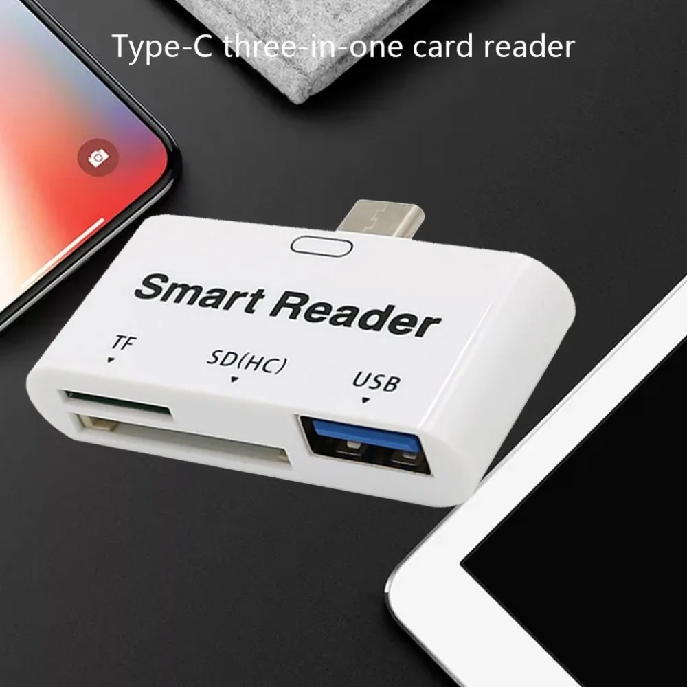 Type C и Micro USB и USB 3 в 1 OTG кард-ридер высокоскоростной USB2.0 Универсальный OTG TF/SD для Android компьютера удлинители
