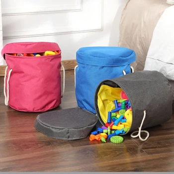 

Kids Portable Toy Storage Bag Drawstring Play Mat For Toys Clean-up And Storage Bucket Container Bag Organizer Storage Pouch