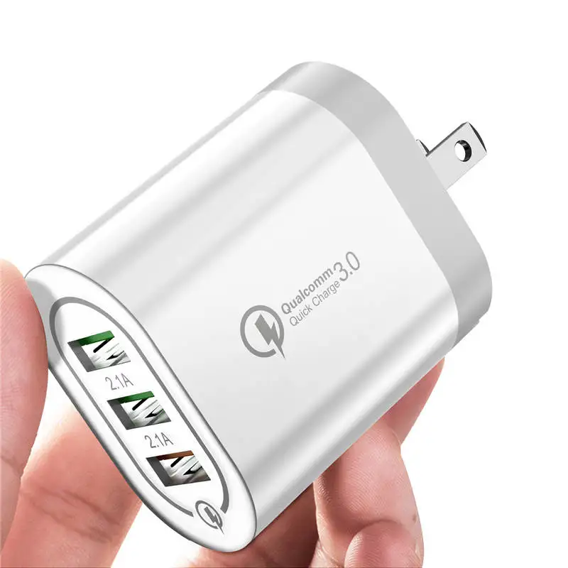 GTWIN 3 порта USB зарядное устройство 18 Вт Быстрое зарядное устройство для телефона для iPhone 11 Pro ЕС быстрое зарядное устройство для huawei samsung S9+ S10 - Тип штекера: White US
