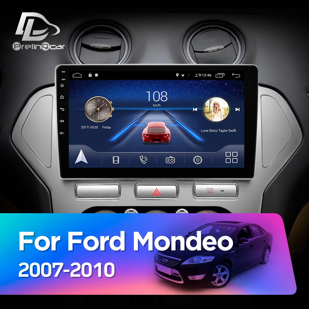 Автомагнитола Prelingcar Android 10 для Ford Mondeo 2007 2010 мультимедийный видеоплеер GPS