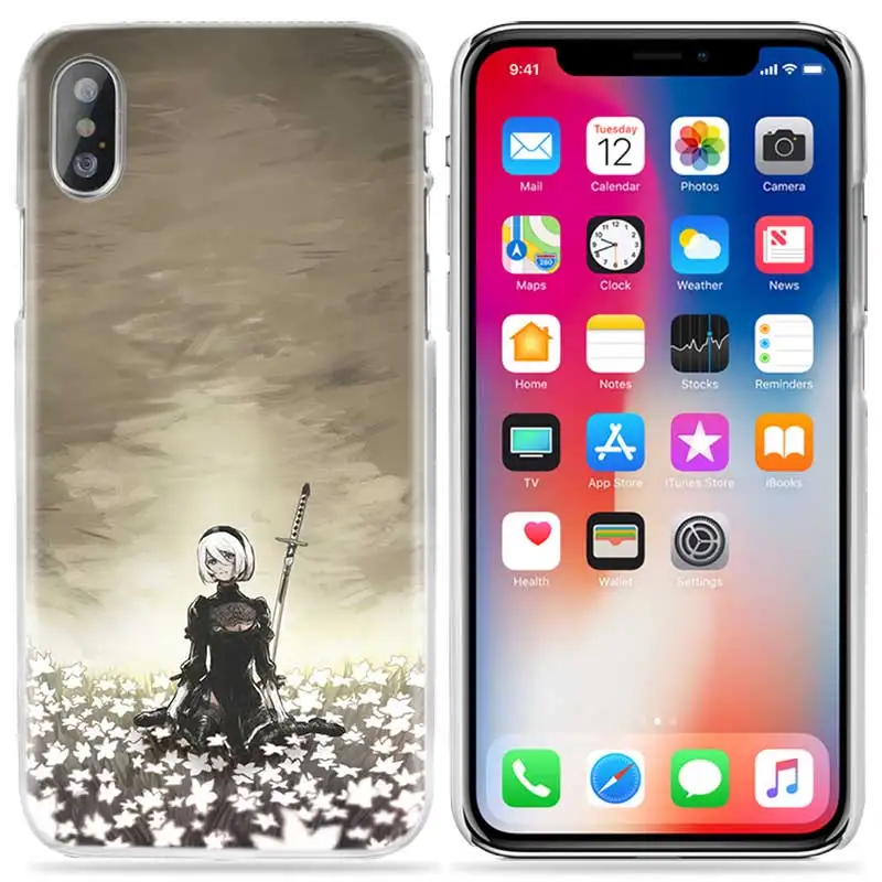 Чехол Nier Automata для iPhone XS Max XR X 10 7+ 8+ 6+ 6S+ 7 7S 8 6 6S Plus 5s SE 5 4s 4 5C Жесткий ПК сумка с персонажами аниме чехол для телефона - Цвет: 04