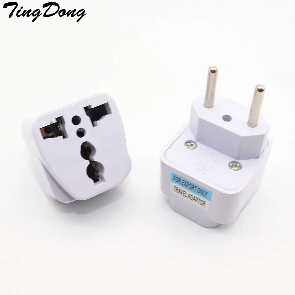 

TingDong 2 Pin Home Household Travel Adapter AC Power Plug Converter Universal Wall Charger EU AU US UK to Brazil Italy Jack