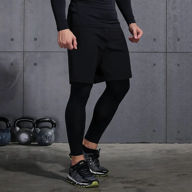 

Men Running Sports Leggings Compression Pants Workout Gym Fitness Sportswear Polyester Bottom Black XXL Vansydical