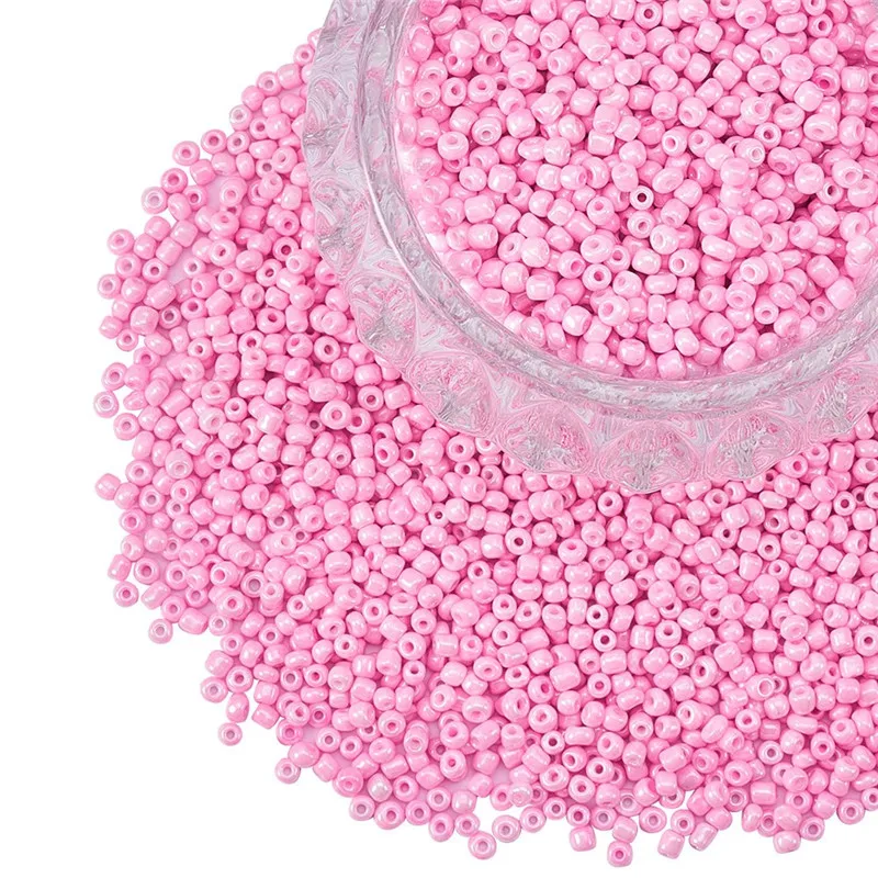 Pink 2/3/4 мм непрозрачные Стекло бусины для изготовления ювелирных изделий аксессуаров выводы Стекло семян свободные крошечный маленький шарик Цвет шар F65 - Цвет: Pink