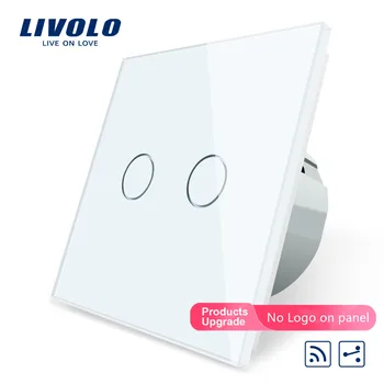

Smart Home Livolo EU Standard Touch Remote Switch, White Crystal Glass Panel, 2Gang 2Way,Light Switch VL-C702SR-1/2/3/5
