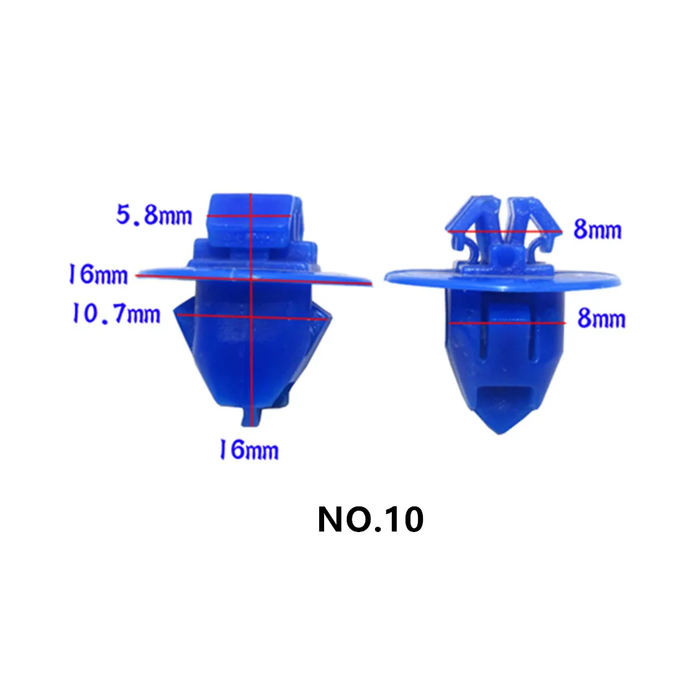 Автоматическое пластиковое крепление клипса для Toyota Crown eiz Overbearing Land Cruiser Prado RAV4 крыло с заклепками - Название цвета: 10pcs number 10