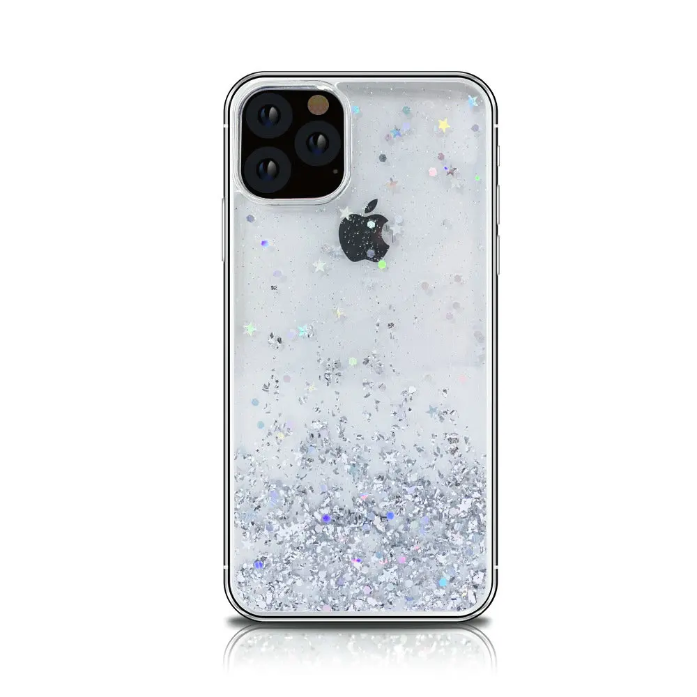 Модный Блестящий чехол для телефона для iPhone 11 Pro Max XR XS MAX X 8 7 6 6S Plus чехол с блестящей звездой для iPhone 11 Pro Max XR 7 - Цвет: Clear