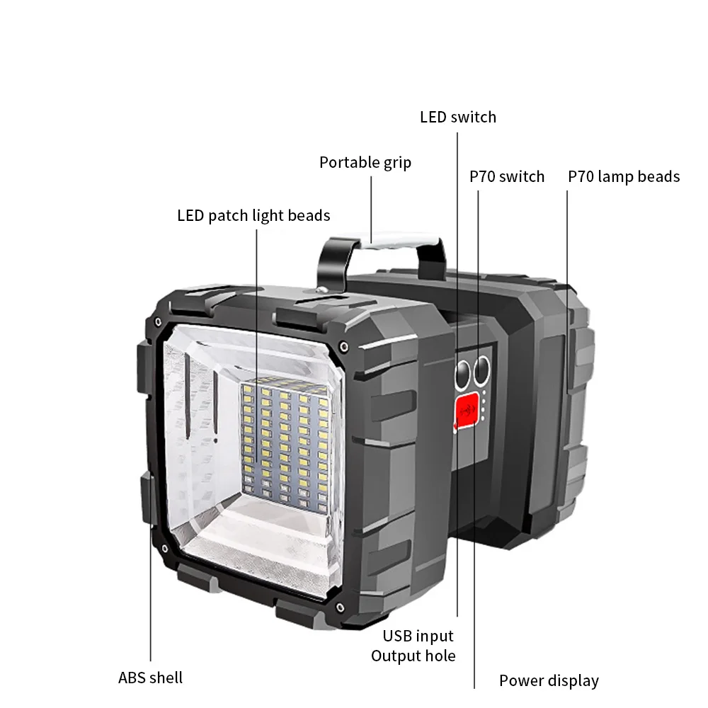 Портативный светильник, перезаряжаемый, супер яркий, дальний, 5000 ксенон, многофункциональный, бытовой, для работы на открытом воздухе, поисковый фонарик, Новинка