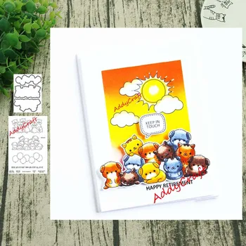 

A group of puppies Metal cutting dies and Clear Stamps Transparent Silicone Seal for DIY scrapbooking photo album Decorative