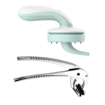 

USB Portable Mini Home Car Model Vacuum Cleaner Blue with Stainless Steel Kitchen Tongs Pizza Pan Gripper