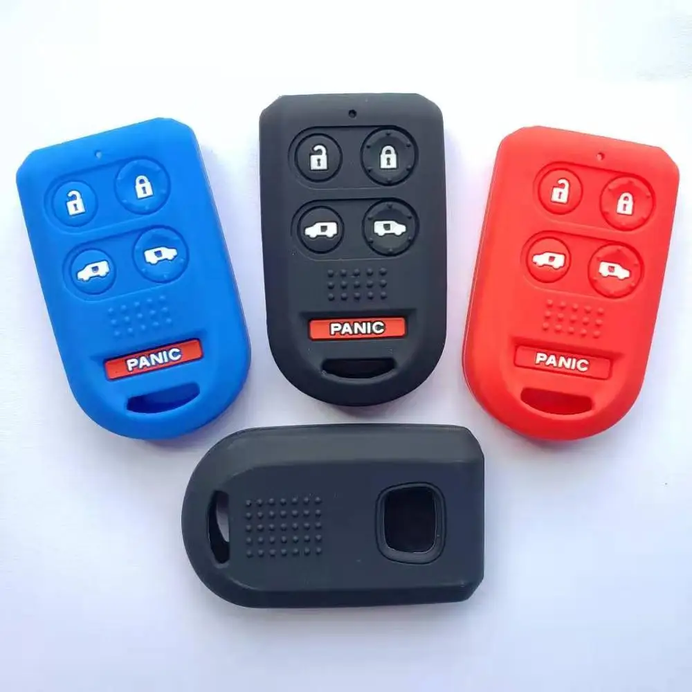 4 Buttons Dark Blue Silicone Cover Remote Smart Key Case Shell For Honda Odyssey 