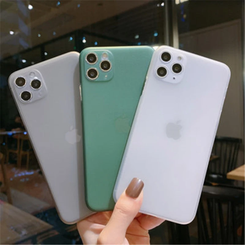 

Kowkaka Laconic Plain Ultra Thin Frosted Phone Case For iPhone 11 Pro Max X XR XS Max 6 6s 7 8 Plus Business Soft PC Back Cover