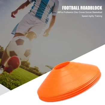 

30pcs Football Mark Disc Bowl Shaped Soccer Training Obstacles Plates PE Tennis Soccer Sign Plate Football Training Supplies