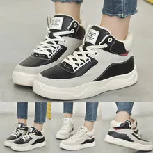 Женская модная повседневная обувь с высоким берцем; обувь с круглым носком; кроссовки