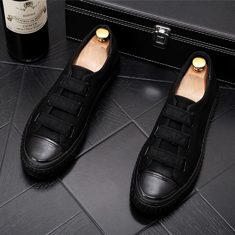 

New Designer Men's high quality black comfortable Casual Shoes British Style Man Trending Leisure Shoes Male Chaussure