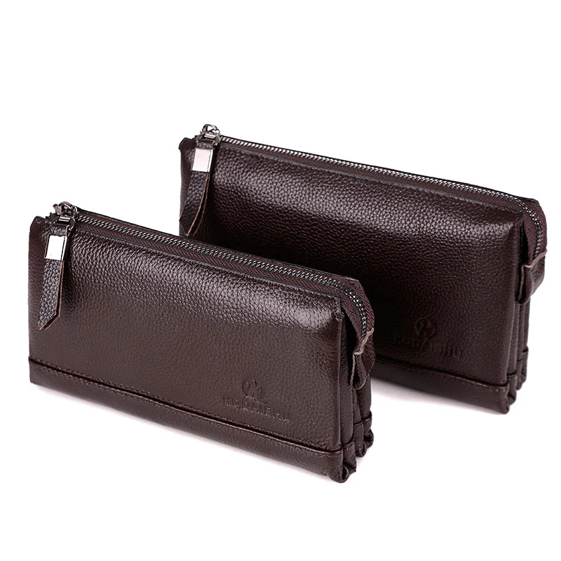 

Daishu MEN'S Handbag Large Capacity Genuine Leather Clutch Bag Business Multi-Compartment Multi-functional Leather Wallet