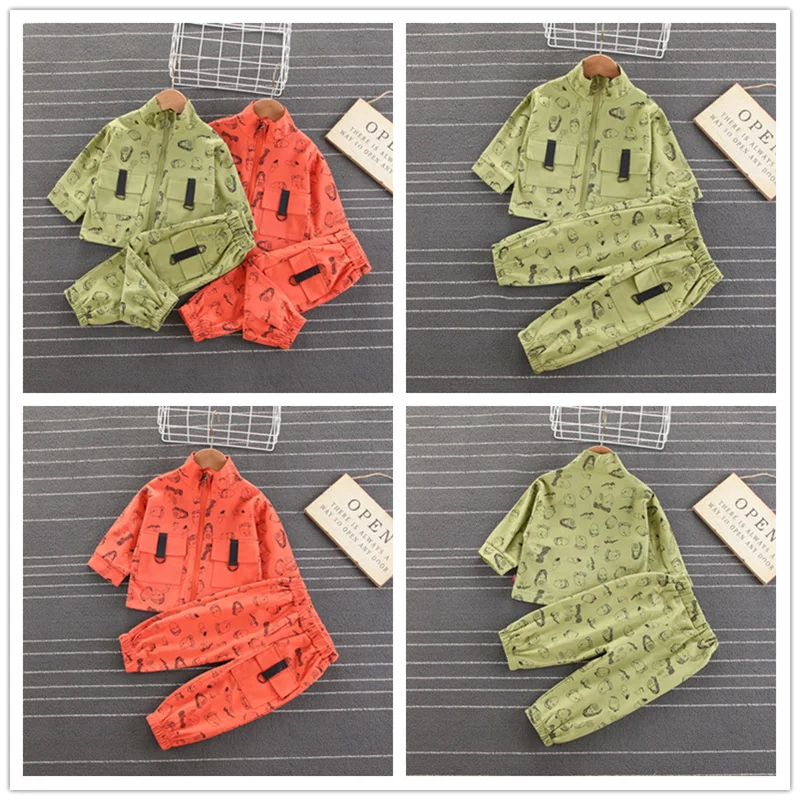 Spring Autumn Baby Boys Girls Casual Clothes Infant Kids Jacket T Shirt Pants Toddler Fashion Costume Children Letter Tracksuits