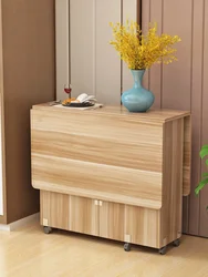 Muebles sencillos modernos para el hogar, mesa de comedor de madera plegable multifuncional, sala de estar, cocina, mesa de almacenamiento extraíble