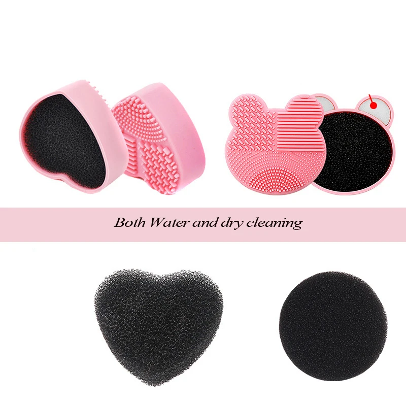 Heart-shaped Vear силикагель макияж щетка чистящий инструмент круглая коробка мыть артефакт кисти тени для век щетка быстросохнущая Чистка Spong