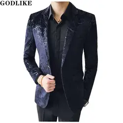 Цветочный Мужской Блейзер 2019, брендовая одежда, Мужской Блейзер, приталенный пиджак, 4XL 5XL, мужской блейзер для вечеринки, мужской пиджак