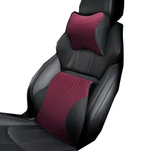 Автомобильная подушка, Автомобильная подушка для спины и поясницы, Комплект подушек для шеи, подголовник для автомобиля, подушка для спины из пены с эффектом памяти, хлопок, черный, красный