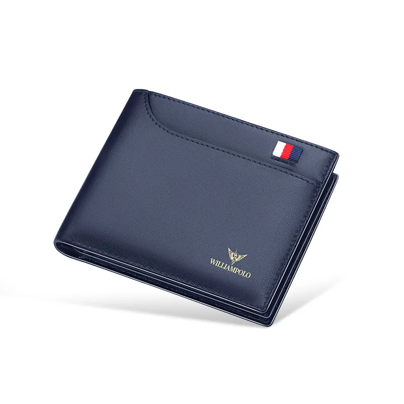 Мужские кошельки WILLIAMPOLO короткий роскошный брендовый кошелек из натуральной