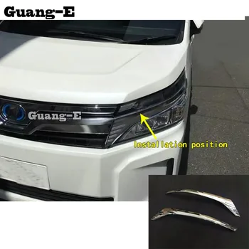 

Car Sticker Body Head Front Eyebrow/Trim Light Lamp Frame Cover 2pcs For Toyota Noah Voxy 80 Series 2014 2015 2016 2017 2018