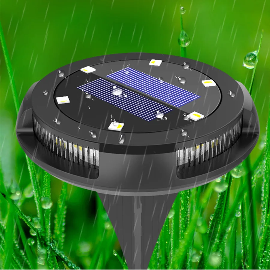 Lâmpada à Terra Solar ao ar Iluminação à Prova Livre Solar Powered Disk Luz Caminho Jardim Quintal Passarela Piscina Paisagem Dwaterproof Água 10 Led 14 10 led solar powered disk luz caminho