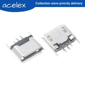 

100PCS Micro USB 5P Connector 5 Pin SMD DIP MINI USB Female Socket