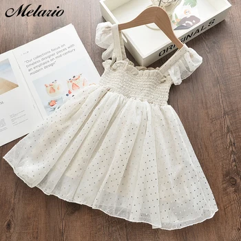 

Melario Girls Dress 2020 Summer Sweet Polka Dot Princess Dresses for Girl Kids Party Dress Ruches Chiffon Baby Dress Vestidos