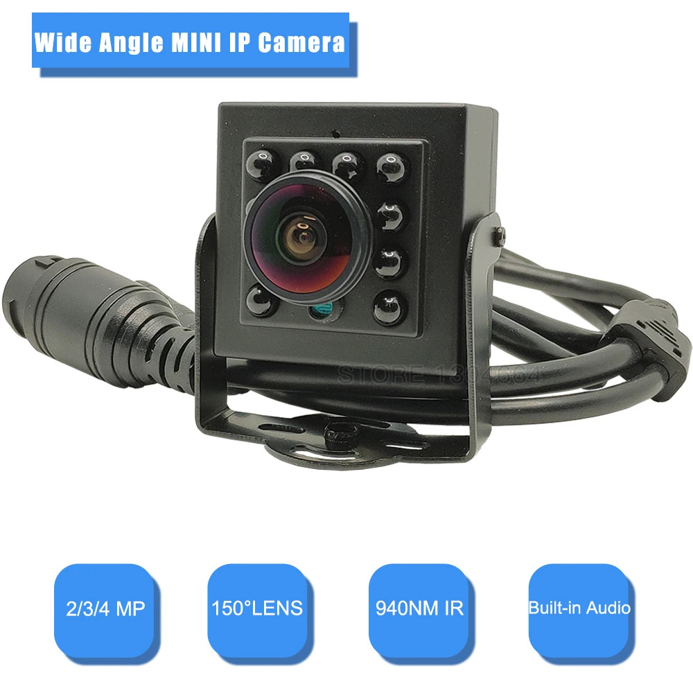 HD 3MP/4MP Mini IP Camera Wide Angle 150 Degrees Indoor Small Audio Video Surveillance Night Vision Security Micro Cam | Безопасность и