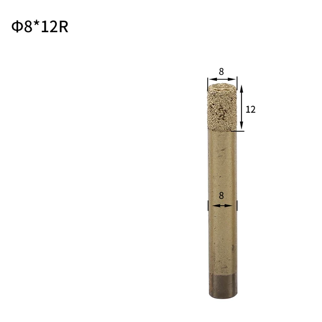 1pcs Flat Bottom Slotted Straight Knife Welding Sintering Granite Flat Head Drill Used For CNC Machine Tool Stone Carving Tools 8X12R