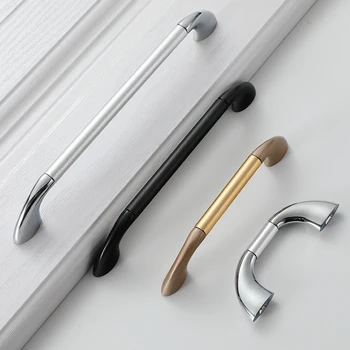 Zinc Alloy Door Knobs and Handles for Furniture Cabinets and Drawers Modern Kitchen Cupboard Handles Pulls