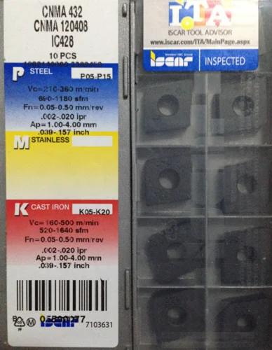ISCAR 10 шт. твердосплавная вставка CNMA 120408 IC428