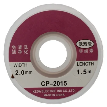 

New 2Pcs 2.0MM Solder Wick Remover Desoldering Braid Wire Sucker Cable Fluxed Flux