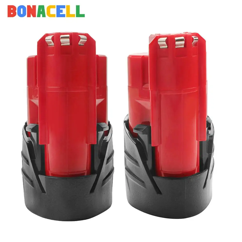 

BONACELL 12V Rechargeable 3.0Ah M12 Battery for Milwaukee M12 XC Cordless Tools 2500mAh 12 v battery 48-11-2401 MIL-12A-LI