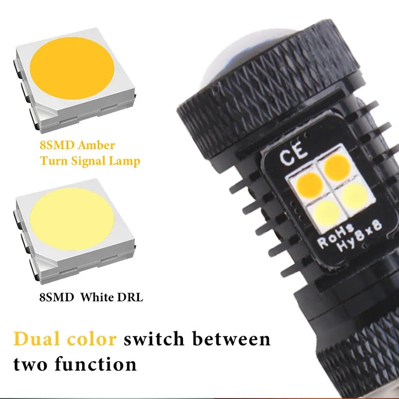 2 шт. 1157 7443 3157 BAY15S P21/5 W 16 SMD 3030 светодиодный белый поворотный желтый drl без ошибок автомобиля задние лампы тормоза Авто резервная обратная лампа
