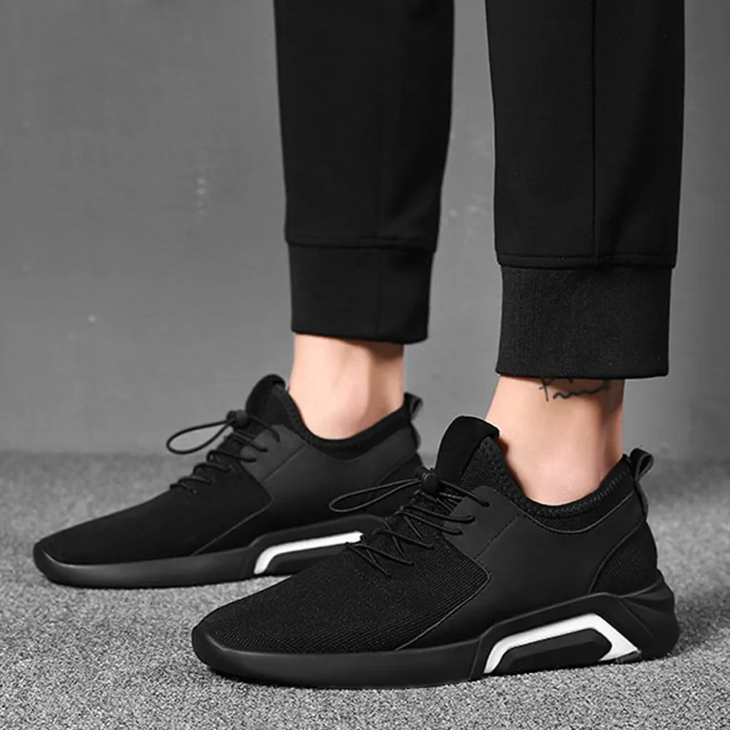 Мужские кроссовки; повседневные кроссовки черного цвета; дышащие удобные дышащие кроссовки;# YL5