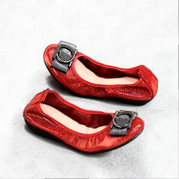 

2020 spring new flat shoes women Leather plus size women shoes Soft sole non-slip casual shoes women flats ballerina shoes